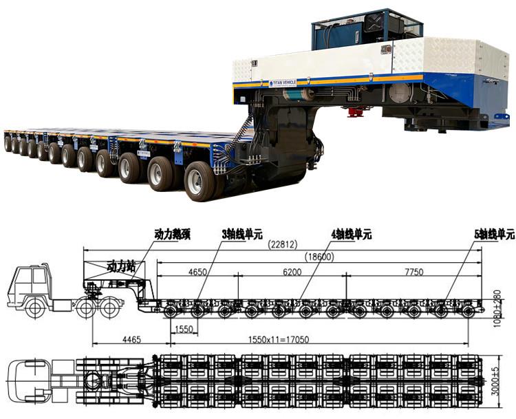 Modular goldhofer SPMT remolque autopropulsado