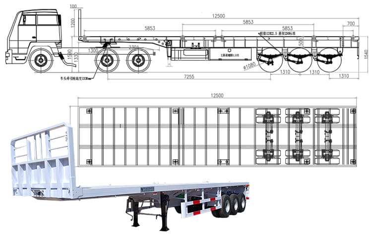 Semirremolque Plataforma 40 Pies 3/Tres Ejes Para Trailer en Mexico