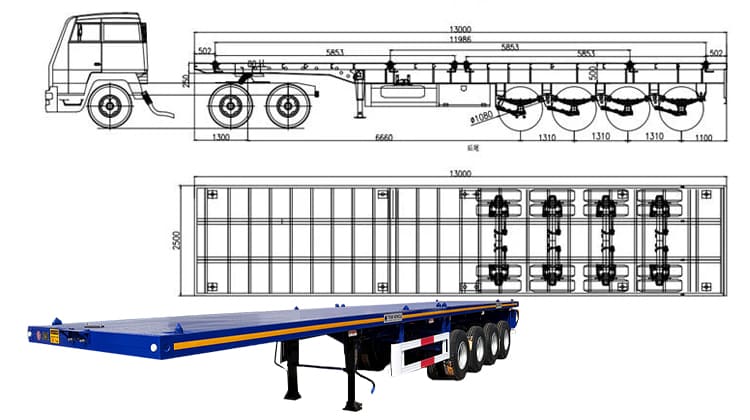 Trailer Con Plataforma Plana Para Trailer 4 Ejes en Argentina