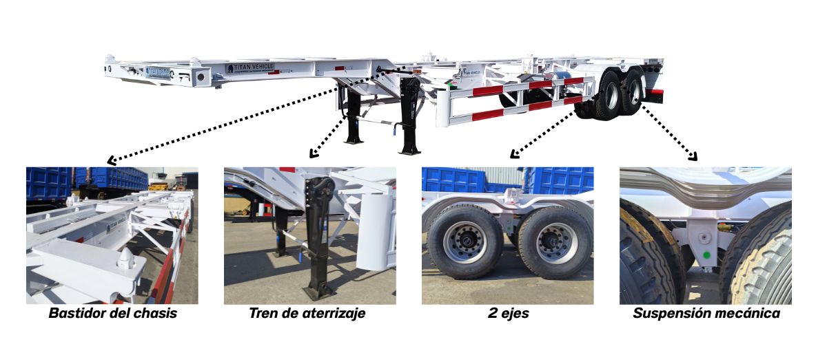 Plataforma Portacontenedores Chasis en Venta