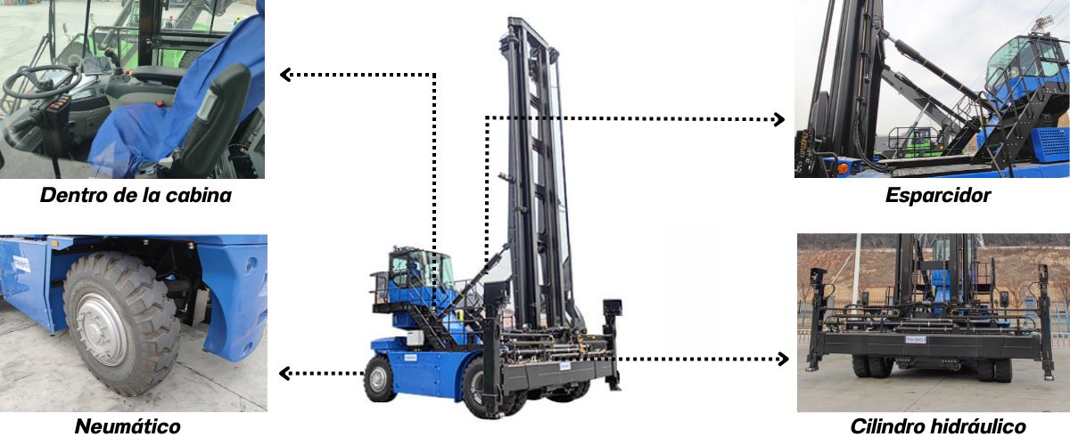 Reach Stacker para manipulador de contenedores